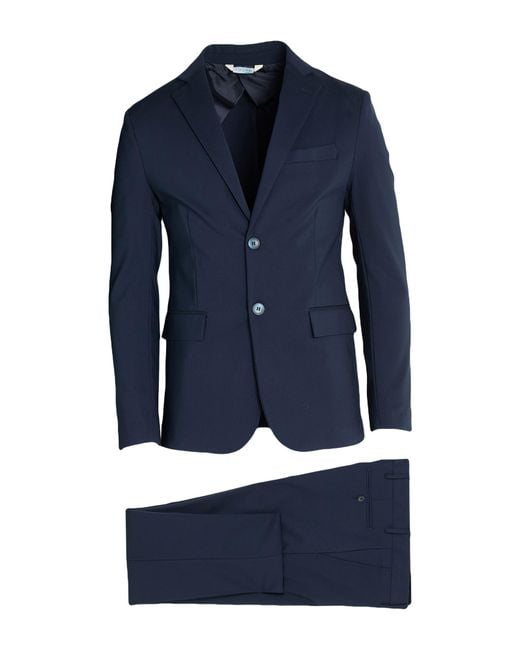 Squad² Blue Suit Polyester, Viscose, Elastane for men
