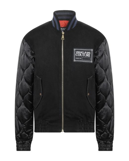 Versace Jeans Couture Black Denim Bomber Jacket Outerwear for men