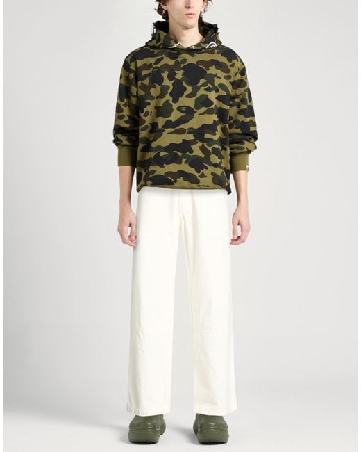 Palm Angels White Pants Cotton for men
