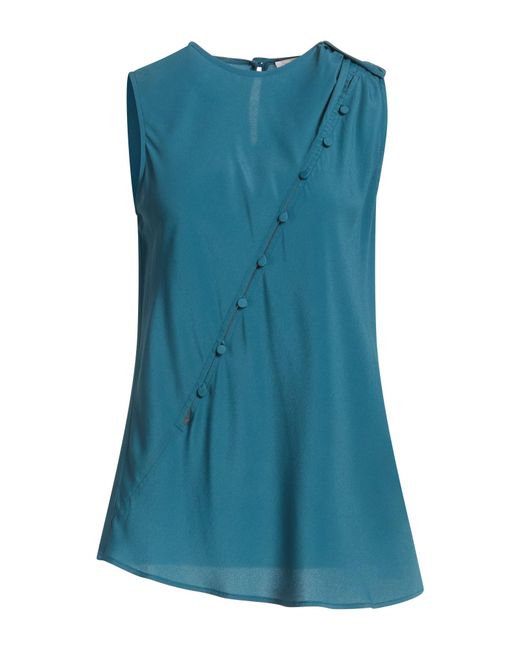 Erika Cavallini Semi Couture Blue Top Acetate, Silk