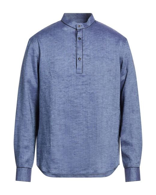 Agnona Blue Shirt Linen for men