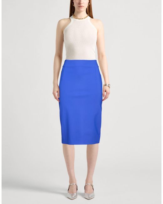 La Petite Robe Di Chiara Boni Blue Midi Skirt Polyamide, Elastane