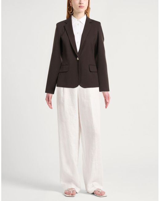 Suoli Brown Dark Blazer Viscose, Polyamide, Elastane