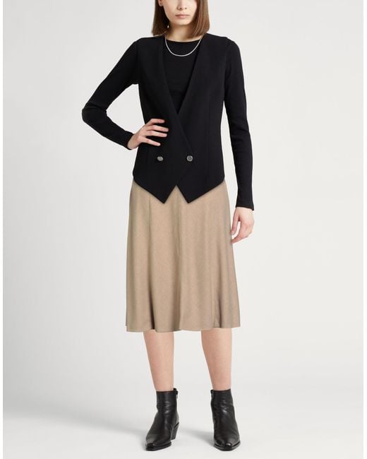 Peserico Natural Easy Midi Skirt Polyester, Viscose, Elastane
