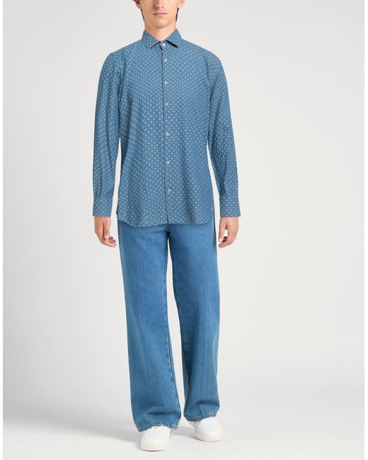 Brooksfield Blue Denim Shirt Cotton for men