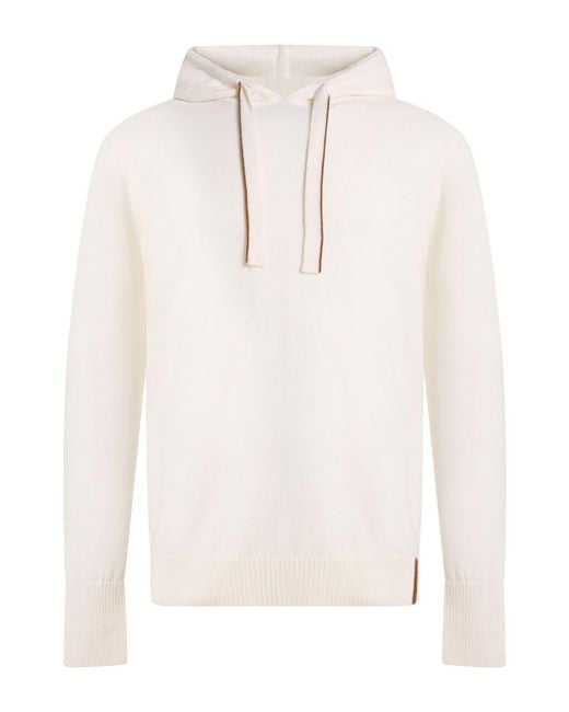Alpha Studio White Cream Sweater Wool for men