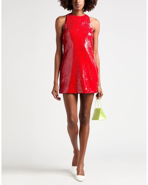 MSGM Red Mini Dress Polyester, Elastane