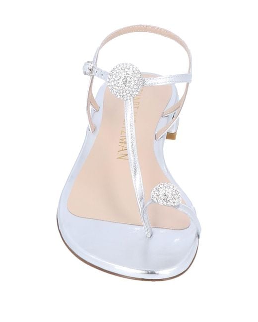 Stuart Weitzman White Toe Post Sandals