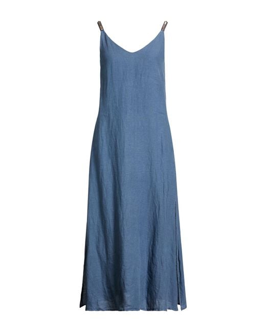 120% Lino Blue Maxi Dresses