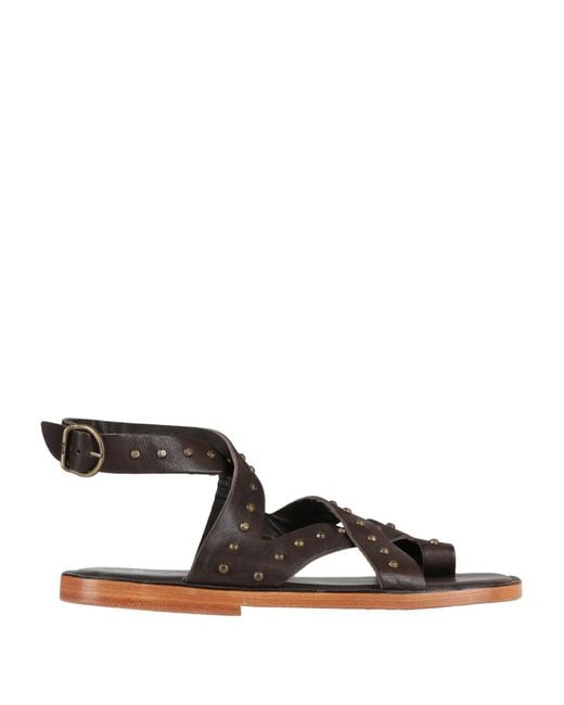 Fiorentini + Baker Black Dark Thong Sandal Leather