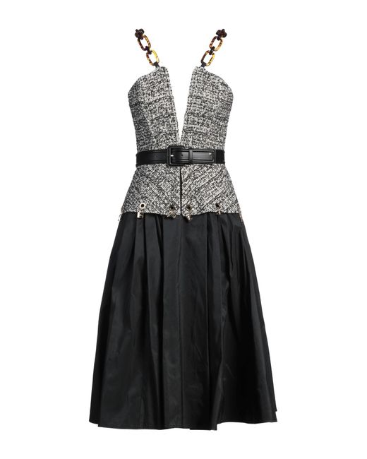 Elisabetta Franchi Black Midi-Kleid