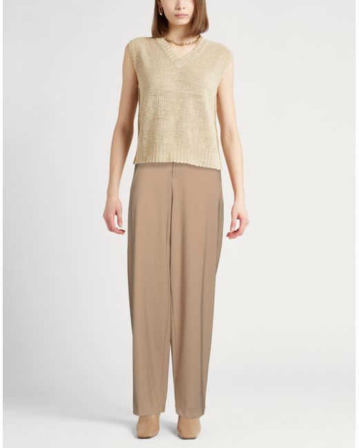 Roberto Collina Natural Camel Pants Wool, Elastane