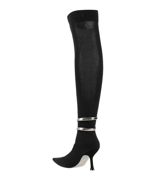 Rene Caovilla Black Boot Textile Fibers
