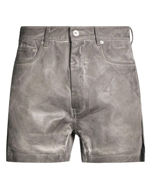 Rick Owens Gray Denim Shorts for men
