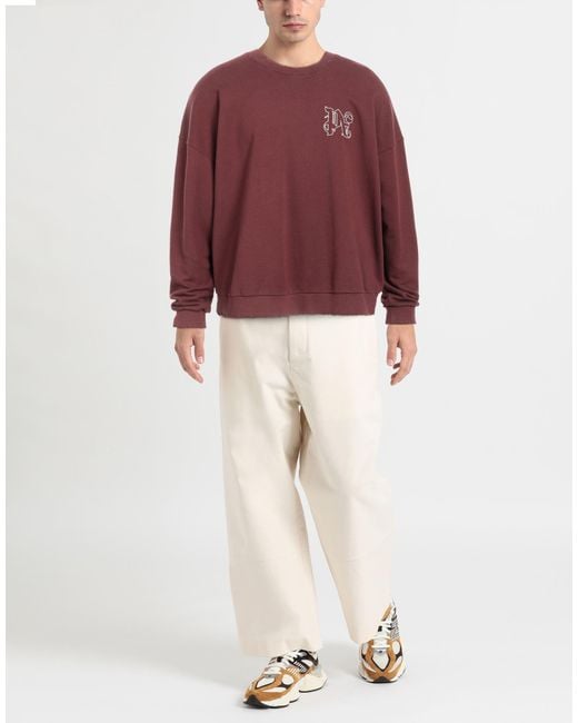 Palm Angels Red Sweatshirt Cotton, Elastane, Polyester for men