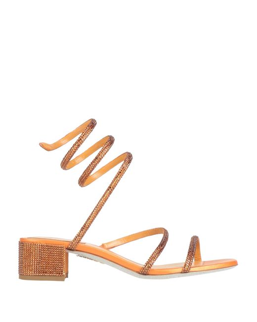 Rene Caovilla Orange Sandals Textile Fibers
