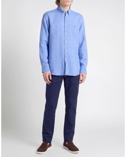Paul & Shark Blue Azure Shirt Linen for men