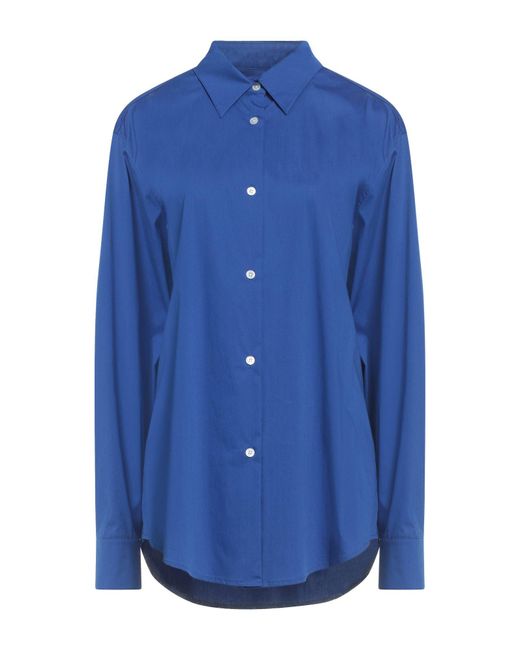 LE17SEPTEMBRE Blue Shirt Cotton, Nylon, Polyurethane