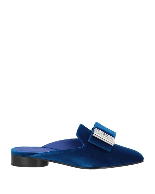 Ferragamo Blue Mules & Clogs Textile Fibers
