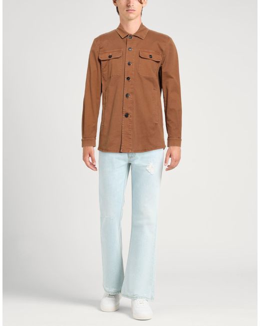 Drumohr Brown Jacket Cotton, Elastane for men