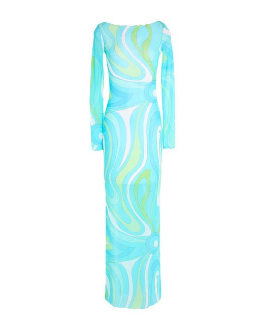 Emilio Pucci Blue Maxi Dress Polyamide