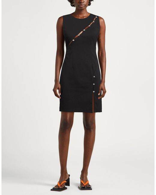 Chiara Ferragni Black Mini Dress Cotton, Polyamide, Elastane
