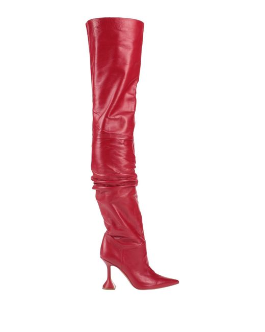 AMINA MUADDI Red Knee Boots