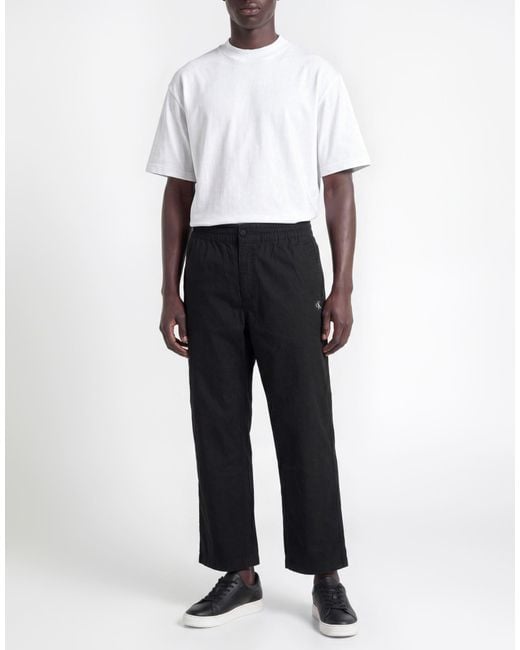 Calvin Klein Black Pants Cotton, Polyamide for men