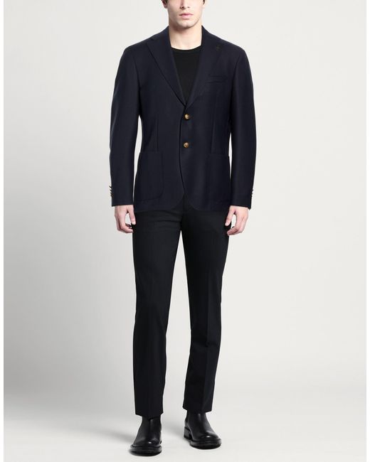Paoloni Blue Midnight Blazer Virgin Wool for men