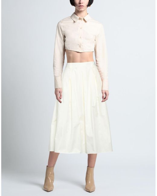 Incotex White Midi Skirt Cotton