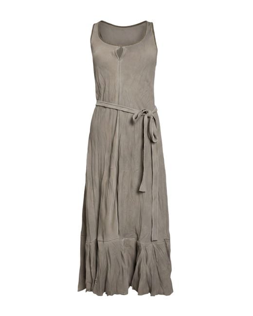 Masnada Gray Midi Dress Polyester, Elastane