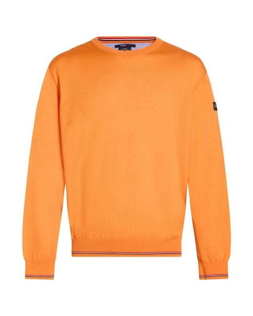 Paul & Shark Orange Sweater Virgin Wool for men