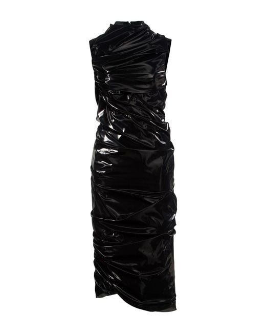 McQueen Black Midi Dress Polyester