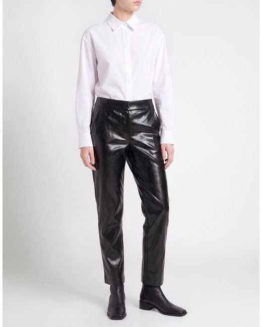 Carla G Black Pants Polyurethane, Viscose, Polyester, Cotton, Metal Fiber