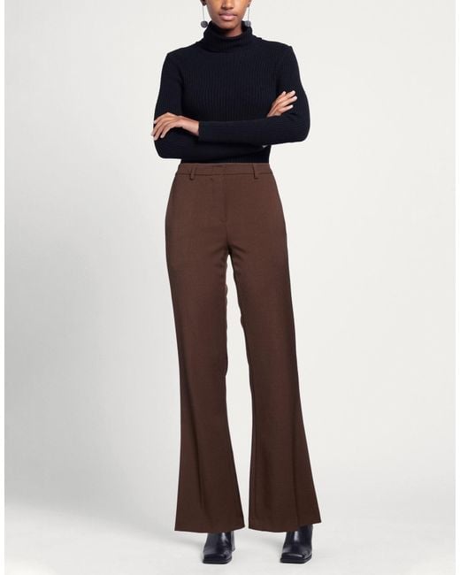 RUE DU BAC Brown Pants Polyester, Elastane