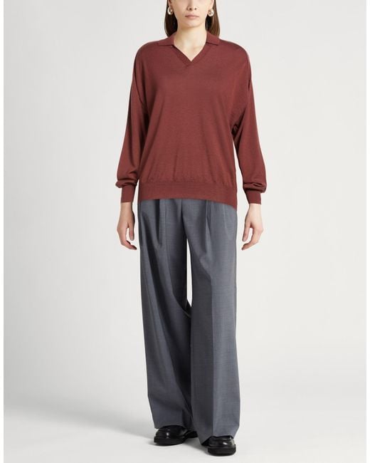 Peserico Brown Sweater Virgin Wool