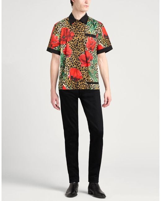 Dolce & Gabbana Red Shirt Cotton, Elastane for men