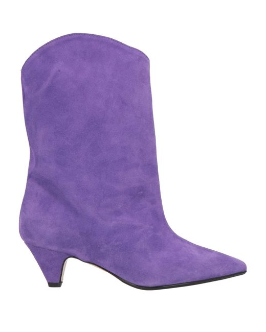 Anna F. Purple Ankle Boots Leather