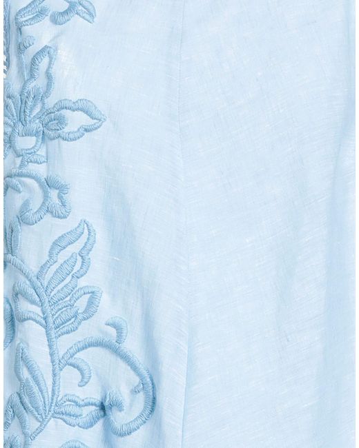 Ermanno Scervino Blue Life Sky Mini Dress Linen