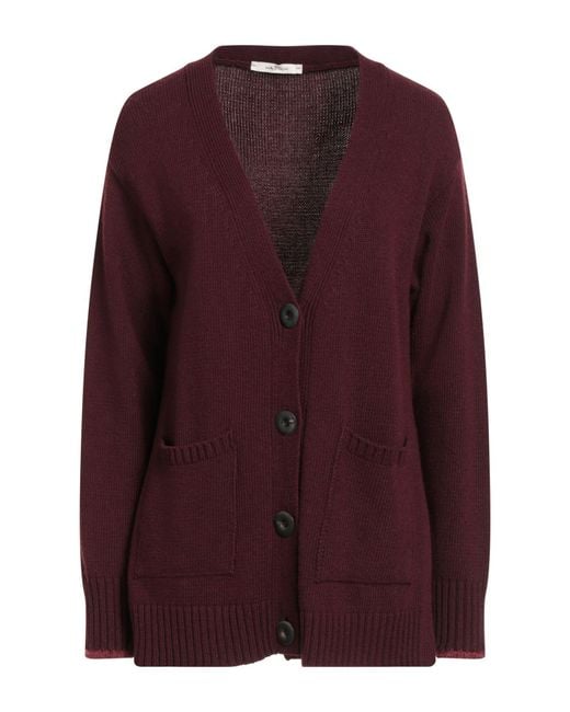 Maliparmi Purple Burgundy Cardigan Wool, Viscose, Polyamide, Mohair Wool, Acrylic