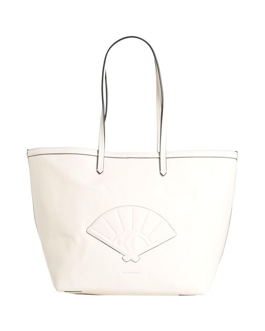 Karl Lagerfeld White Shoulder Bag Textile Fibers