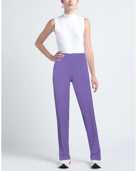hinnominate Purple Pants Polyester, Elastane
