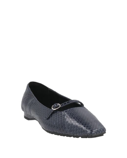SEBAS. Blue Midnight Ballet Flats Leather