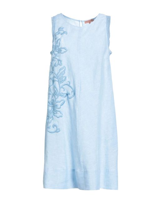 Ermanno Scervino Blue Life Sky Mini Dress Linen