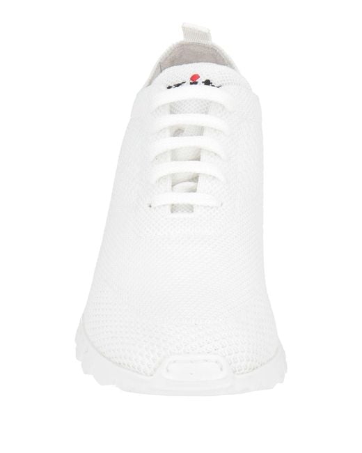 Kiton White Sneakers Cotton, Elastane
