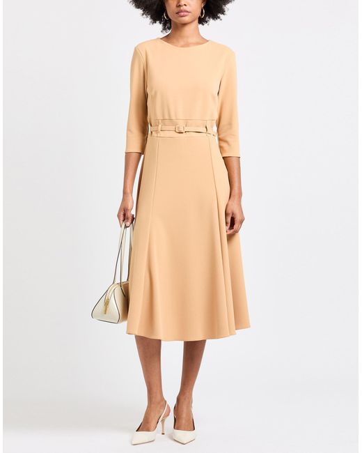 Rinascimento Natural Sand Midi Dress Polyester, Elastane