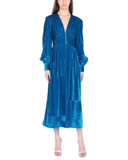 The Attico Blue Velvet Robe Dress