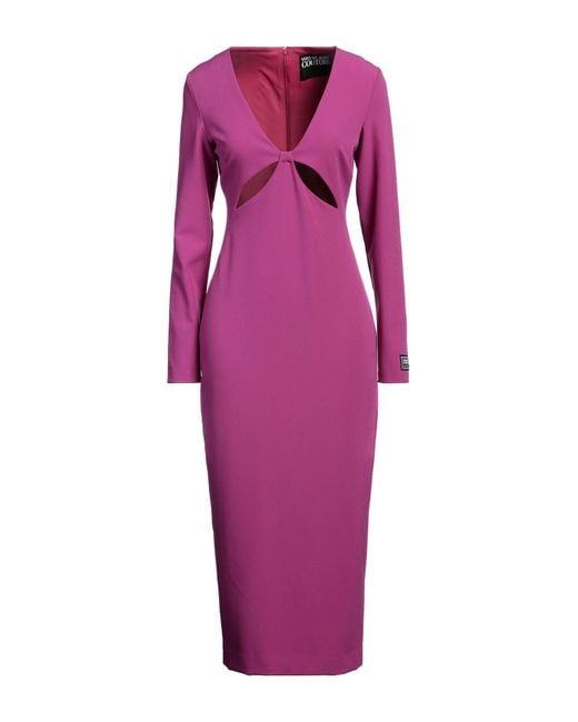 Versace Jeans Couture Purple Midi Dress