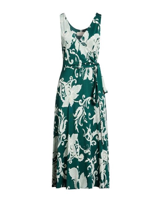 iBlues Green Dark Midi Dress Viscose, Elastane