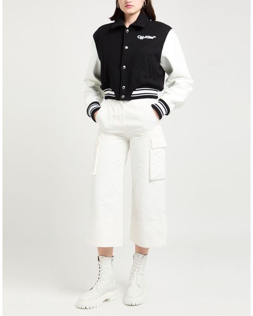 Off-White c/o Virgil Abloh Black Jacket Virgin Wool, Polyamide, Cow Leather